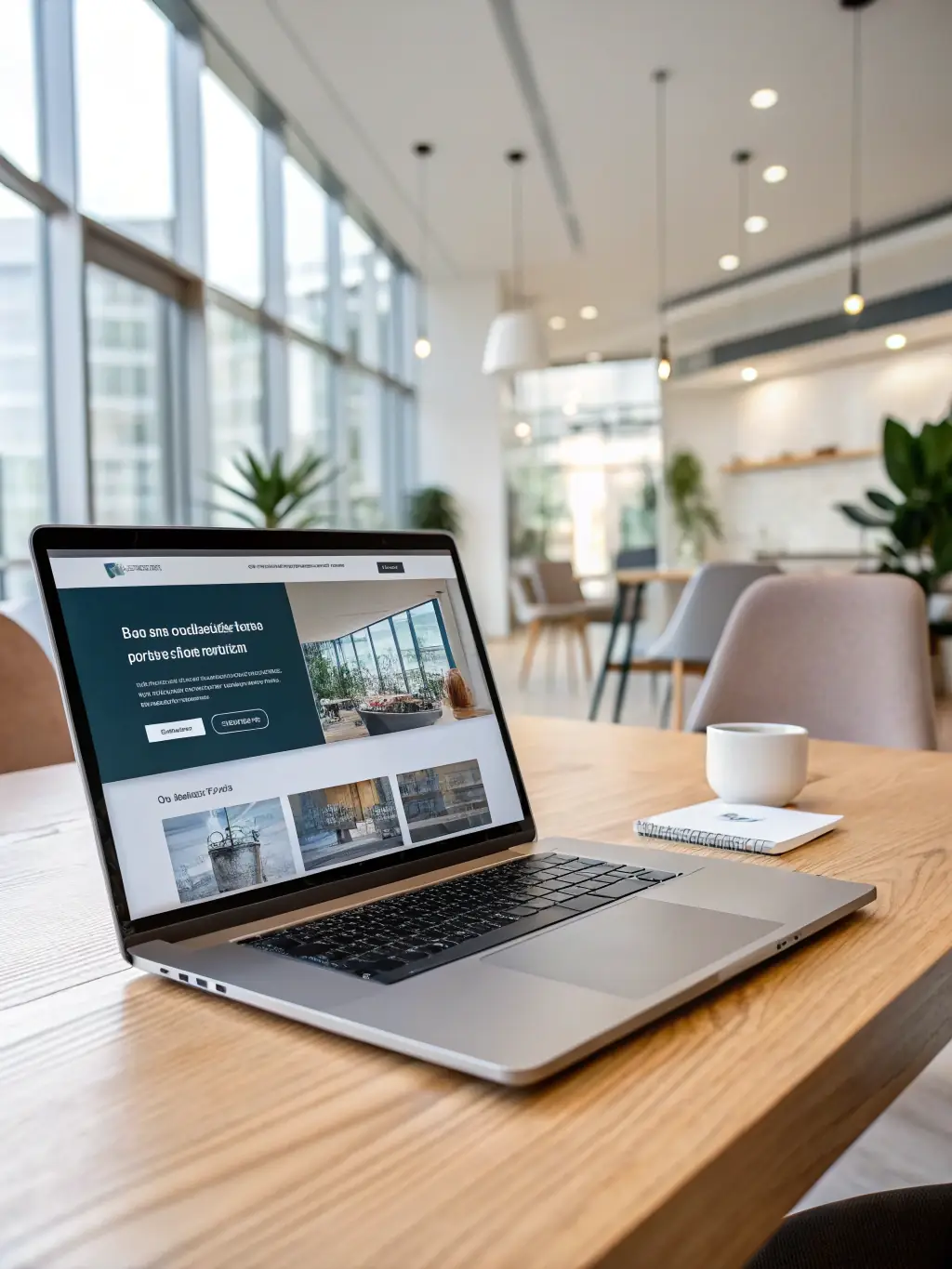 An image displaying a pre-made website template tailored for a professional business, with a clean layout, clear call-to-actions, and integrated contact forms.