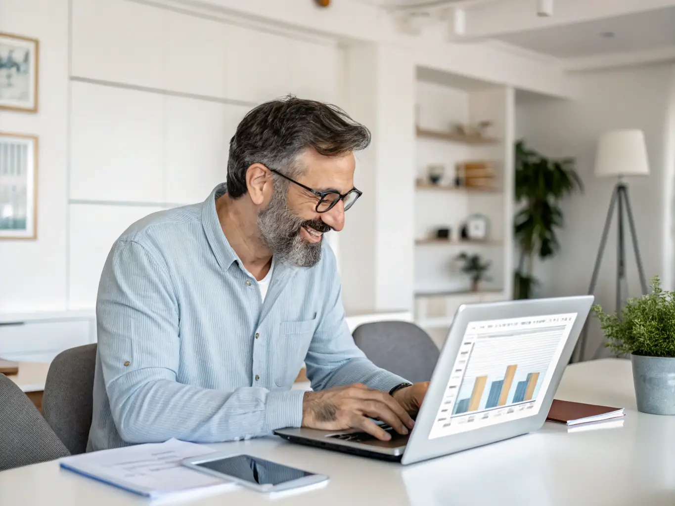 A data analyst reviewing website analytics dashboards, emphasizing ritsbo's data-driven insights.