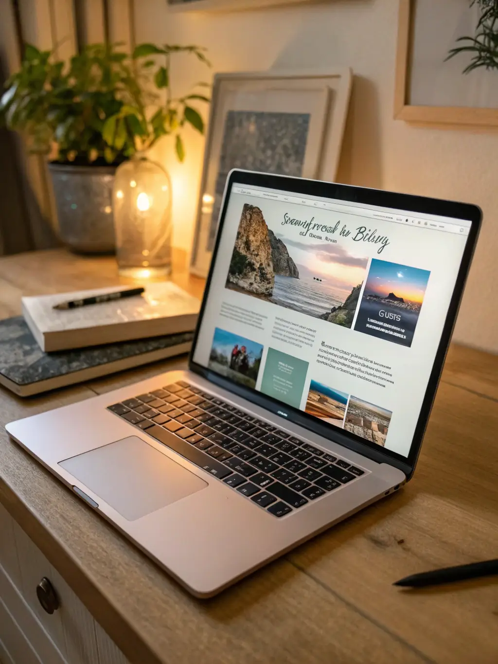 An image of a pre-made website template designed for a personal blog, featuring a clean and readable layout, social media integration, and easy content management.